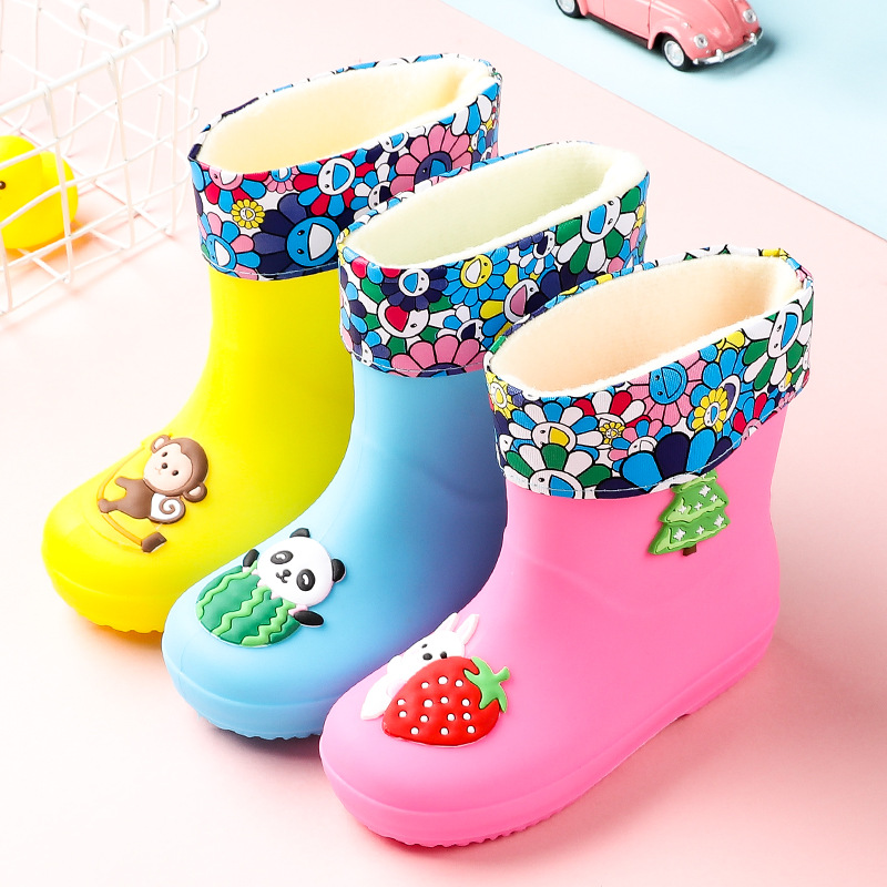Solid color children's baby rain boots safety shoes manufacturers